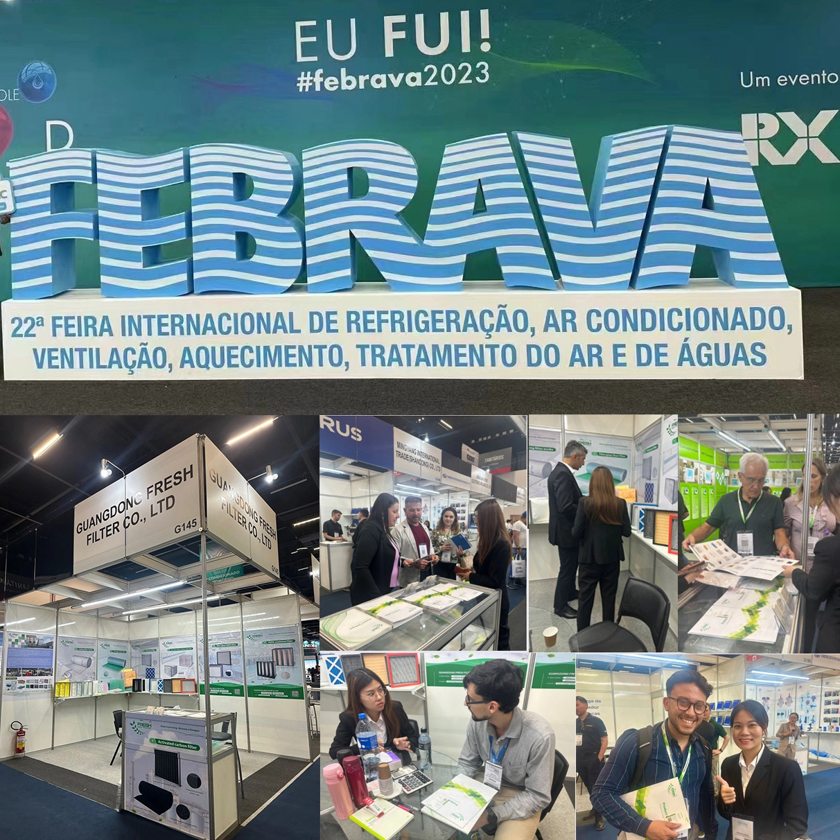 GUANGDONG FRESH FILTER exhibe productos de filtros de aire en FEBRAVA 2023 en Brasil